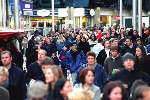 Christmas shoppers in the city centre in December 1999.