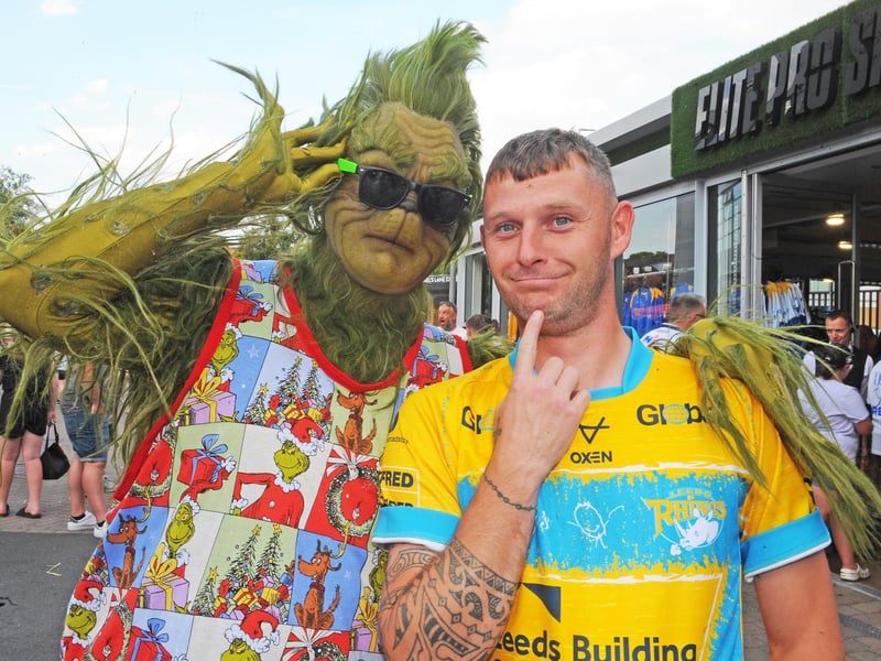 Aaron Batley, of Bramley, meets The Grinch.
