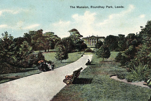 An undated tinted postcard shows the Middle Walk in Roundhay Park leading to The Mansion. The Middle Walk was designed by architect George Corson in 1873 to link The Mansion with Waterloo Lake. PIC: Clifford Large