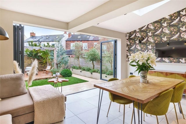 There is a skilful extension to the rear of the property with a pitched roof providing an ample dining and snug area.