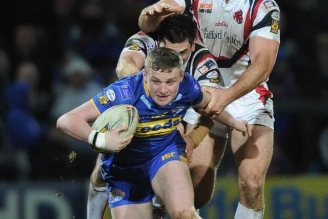 Brad Singleton seen during his debut for Leeds Rhinos, against Salford, in March, 2011. Picture by Steve Riding.