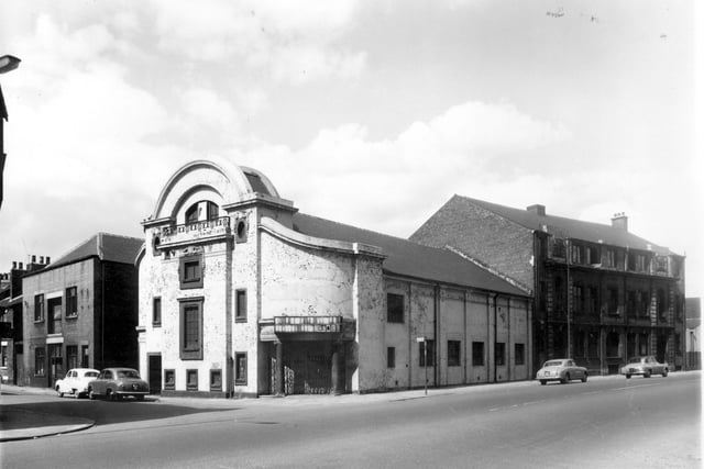 The former Newtown Picture Palace on the corner of Bristol Street and Cross Stamford Street in May 1959. This cinema had opened on Saturday, January 11, 1913, with a showing of 'A cruel fate'. There were 788 seats, all 'tip-up', 588 in the stalls and 200 on the balcony. Music was provided by the Newtown Orchestra, directed by Francis Walker. Prices ranged from 2d,4d and 6d. It was closed on Wednesday, September 2, 1953 and was then used for warehousing.