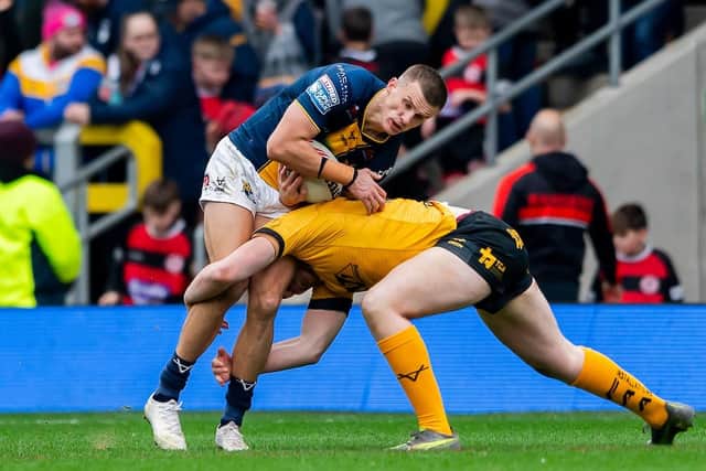 Captain Ash Handley played only 36 minutes during Leeds Rhinos 22-4 defeat of Castleford Tigers. Picture by Allan McKenzie/SWpix.com.