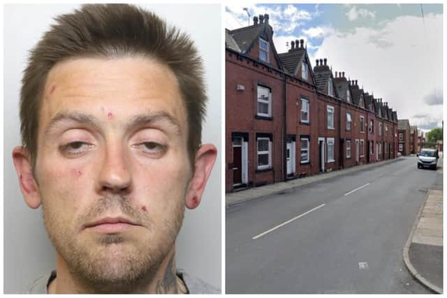 McGlinchey was jailed for the vicious assault on an unconscious man on Colton Road in Armley. (pic by WYP / Google Maps)