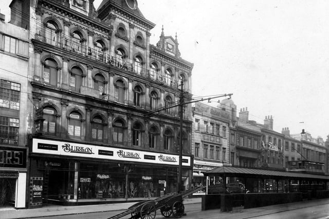 Pictured in March 1938, from left, is Burtons Arcade, previously known as the George and Dragon Yard. In focus is Burtons tailor. The factory which made clothes for Montague Burton shops was in Hudson Road, Harehills. By 1925 it was the largest clothing factory in the world. Above the shop, The Imperial Hotel, with Nelson's billiard hall. In 1961 the old hotel building was demolished and Burton company rebuilt new store on the site.