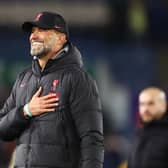 DELIGHT: For Liverpool boss Jurgen Klopp, pictured after Monday night's 6-1 romp against Leeds United at Elland Road. Photo by Naomi Baker/Getty Images.
