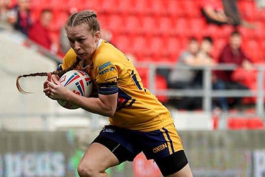 Tasha Gaines who scored Rhinos' opening try in the loss to Saints. Picture by Paul Currie/SWpix.com.