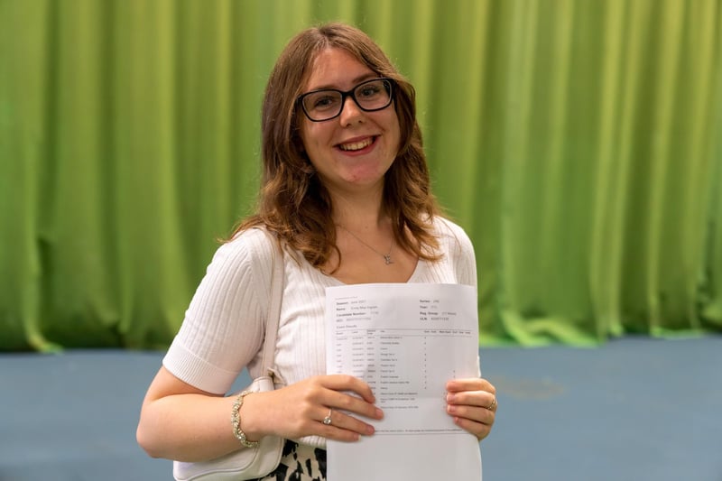 Emily recieving her GCSEs. Picture By: Andy Hornby