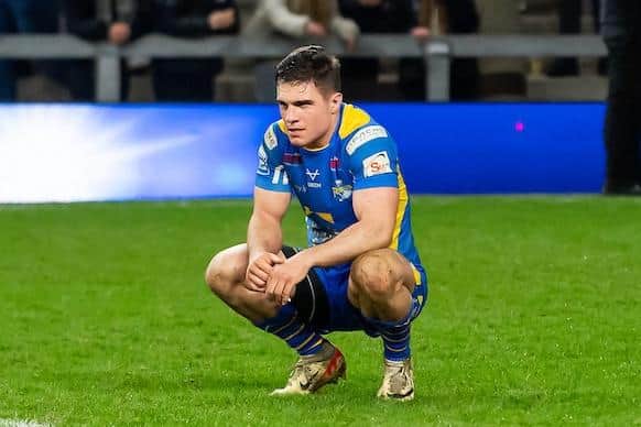 Brodie Croft shows his disappointment after Leeds Rhinos' loss to St Helens. Picture by Allan McKenzie/SWpix.com.