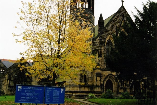 The United Reformed Church in Bridge Street, known as the Bridge Church, pictured in October 2003.  A group of travelling Scottish Drapers brought the Congregational Movement to Otley in 1821.