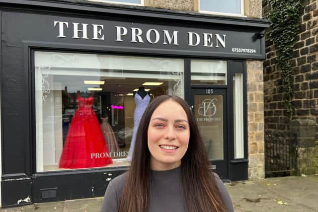 Lia Brehmer outside her Prom Den shop in Horsforth