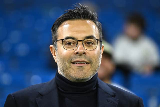 Leeds United's Italian chairman Andrea Radrizzani on the pitch ahead of the English Premier League football match between Leeds United and Manchester City . (Photo by OLI SCARFF/AFP via Getty Images)