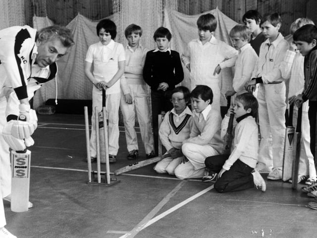 Don Wilson, MCC head coach, gave up his Easter break to teach youngsters at a cricket coaching course at Ilkley in April 1980.