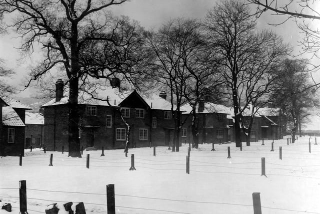 The Wyther Housing Estate is covered in snow in March 1928.