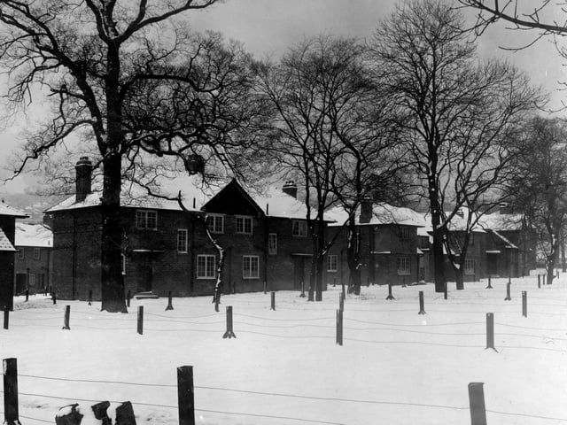 The Wyther Housing Estate is covered in snow in March 1928.