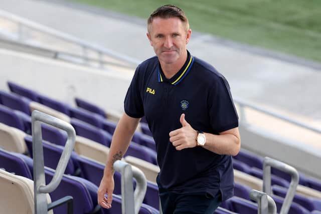 LEARNING CURVE: For ex-Leeds United star and former Whites assistant coach Robbie Keane, pictured after being unveiled as new boss of Maccabi Tel Aviv.
Photo by JACK GUEZ/AFP via Getty Images.