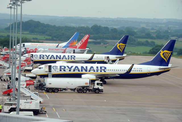 Ryanair’s flight from Leeds Bradford Airport to Lawica in Poland was found to be the UK’s most delayed route. Picture: Tony Johnson