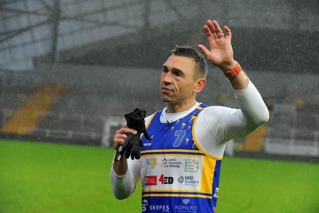 Kevin Sinfield arrives at Headingley