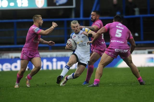 Harry Newman played his first game since last autumn's third Test for England aganst Tonga when Leeds Rhinos beat Hull KR in James Donaldson's testimonial game last weekend. Picture by Steve Riding.