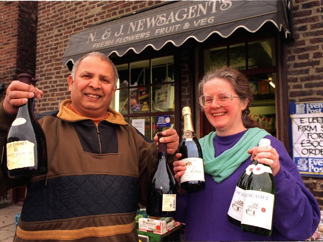 Do you remember Naseeb and Joan Ali? They owned N. & J. Ali Newsagents in in Whitkirk. Pictured in November 1997.