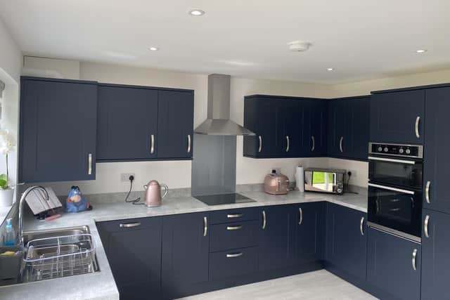 This spacious new build property on Pinfold Lane offers a range of features including a large kitchen/dining/day room  (Image shows an occupied three-bedroom detached property, not a show home)