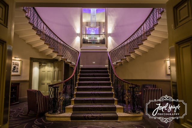 "Wedding reception May 76. Beautiful mirror on the staircase ideal for photos. We have a photo taken on the stairs which showed the front and back of my dress." - Anne Owen.