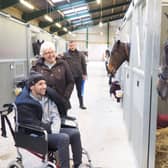 Former Leeds Rhino Rugby League player Rob Burrow meets three-year-old racehorse Burrow Seven, who was named after him to raise funds for the MND Association. Photo: Burrow Seven Racing Club / SWNS.