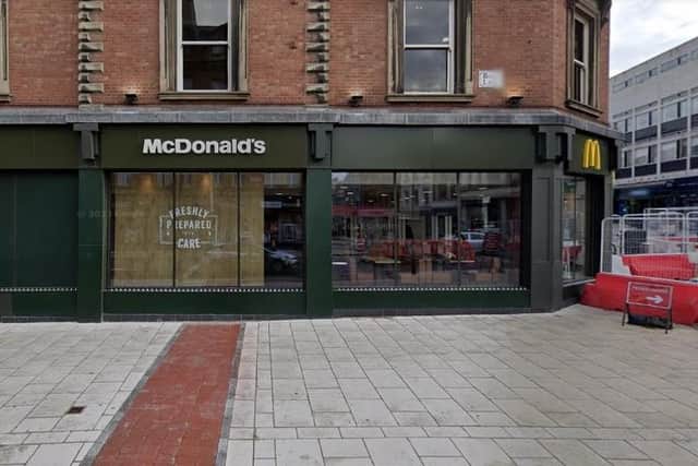Police were called to the McDonald's on Briggate in February following reports of an assault. Photo: Google