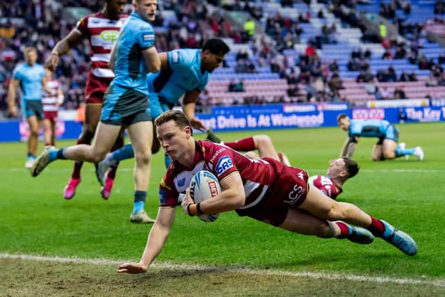 Wigan Warriors have an injury doubt over Jai Field ahead of today's game at Leeds Rhinos. Picture by Allan McKenzie/SWpix.com.