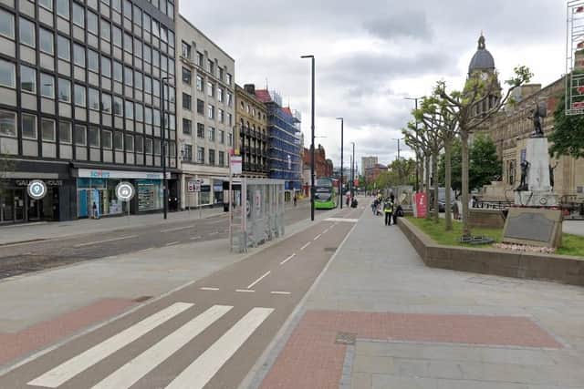 Phillips was found by police wandering around The Headrow in Leeds. (pic by Google Maps)
