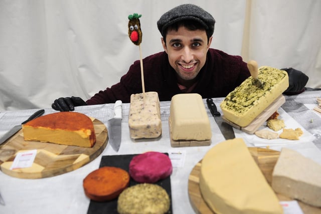 Eric Kovacs, of Sophie's Delight Cheezes, was on hand to showcase the vegan product made from tofu, almonds and cashew nuts.