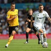 Mateusz Klich of Leeds United runs with the ball during the Premier League match between Leeds United and Wolverhampton Wanderers (Photo by David Rogers/Getty Images)