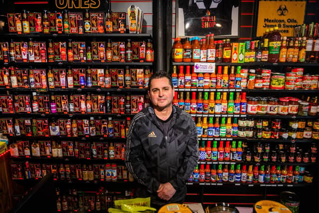 Frank Jay, 57, is the owner of Leeds' Chilli Shop in Merrion Street (Photo: James Hardisty)