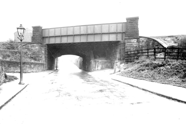 The railway bridge spanning Henconner Lane pictured in September 1937.
