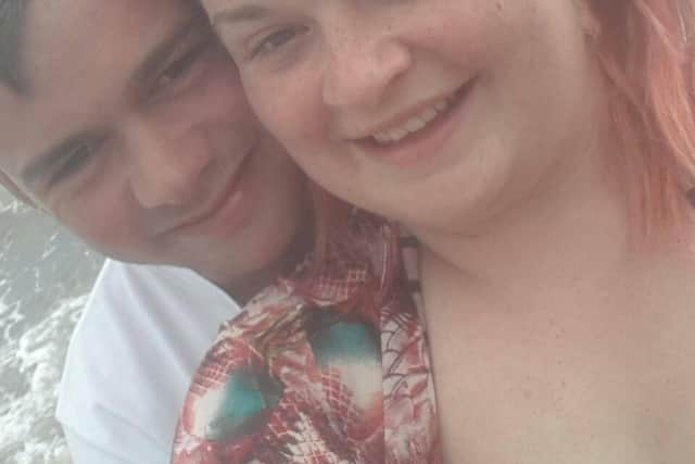 Jason Tolson and girlfriend Jade Dews. Picture: SWNS