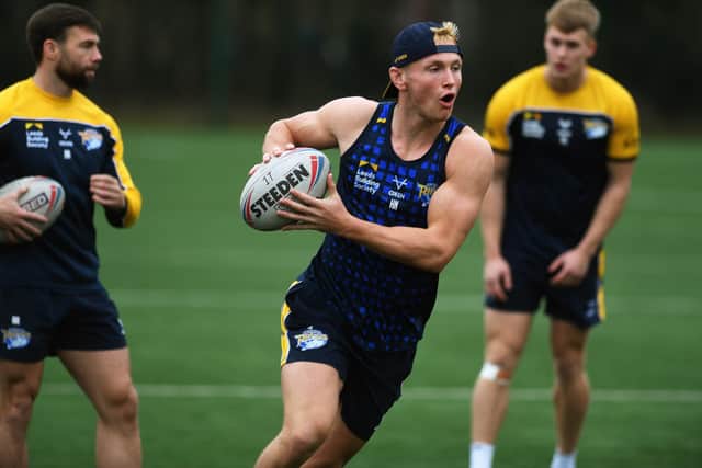 Harry Newman is back in training with Leeds Rhinos, but won't play on Boxing Day. Picture by Jonathan Gawthorpe.