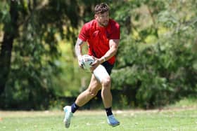 Matty Ashton, seen in training this week, will start for England against France on Saturday. Picture by Peter Keleman/SWpix.com.
