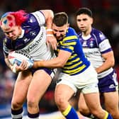 Caius Faatili in Grand Final action for Wakefield Trinity against Warrington Wolves. Picture by Olly Hassell/SWpix.com.