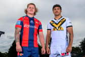 Castleford Tigers' Krystian Mapapalangi, right, with Magic Weekend rival Caius Faatili of Wakefield Trinity, who will be wearing a retro Wildcats jersey at Hill Dickinson Stadium on Sunday. Picture by Allan McKenzie/SWpix.com.