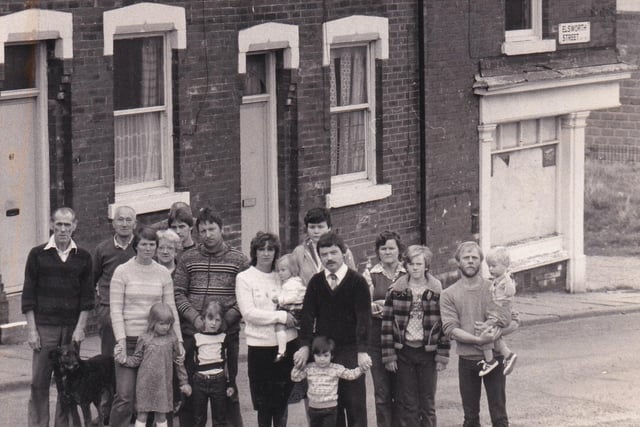 Tenants of homes facing demolition because of plans to extend Armley Jail put banners across the street calling for 'fairer' compensation in May 1984. The banners saying: "They want their prison - we want a fair deal" and "Equivalent reinstatement or we stay" were put up by 11 families on Elsworth Street, next to the prison in May 1984.