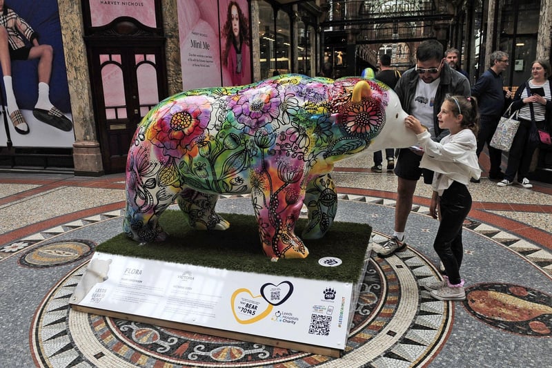 Flora in the Victoria Quarter was created by Hilary Sanderson, who spread blasts of spray colours onto the original blank canvas