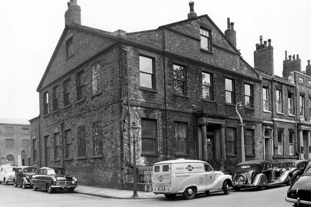 Park Square, North in May 1956. The city centre road was once the home of Margaret, the daughter of Matthew Murray, and her husband Richard Jackson. Matthew Murray founded the firm of Fenton, Murray and Jackson but due to bankruptcy of the firm an auction was held in the June of 1844 advertising the sale of "the rare and costly furniture and household effects" of number 35 Park Square.