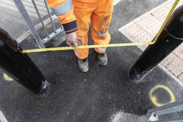 A 15 inch gap was left between the lampposts on the central reservation of the crossing. Photo: Lee McLean/SWNS.