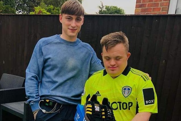 Leeds United superfan James Reeder became a viral video sensation last September after being filmed by his mum as he performed his favourite club chant in his customised den. The 24-year-old, who has Down's syndrome, had had a tough time during lockdown as he had been forced to isolate for at least 15 months. Keilan Kogut, who runs Adikoggz Trainer Customisation, was so touched by the story that he created a free pair of trainers for James featuring the name of his favourite player, Kalvin Phillips.