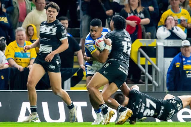 David Fusitu'a in action for Leeds Rhinos against Hull FC last week. Picture by Allan McKenzie/SWpix.com.