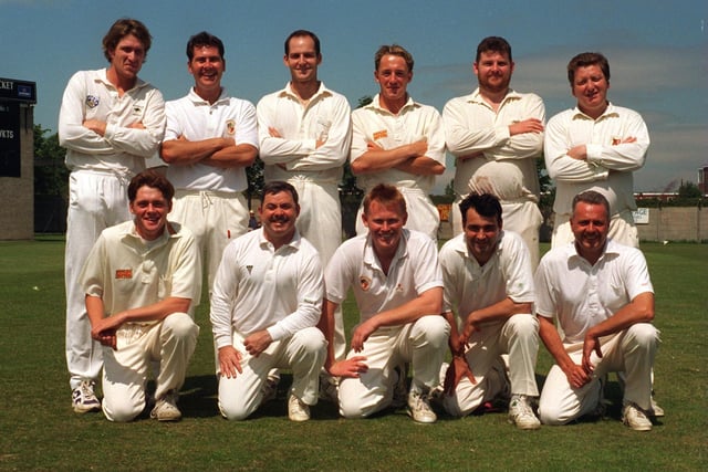 Townville CC, who played in Division 2 of the Central Yorkshire League, pictured in May 1996. Back row, from left, are Matthew Hayward, David Oldfield, Lee Poulter, Adrian Knight, Christian Newton and Fred Gunthorpe. Front row, from left, are Craig Knight, Graham Preece, David Booth (captain), Paul Wright and Paul Kelsey.