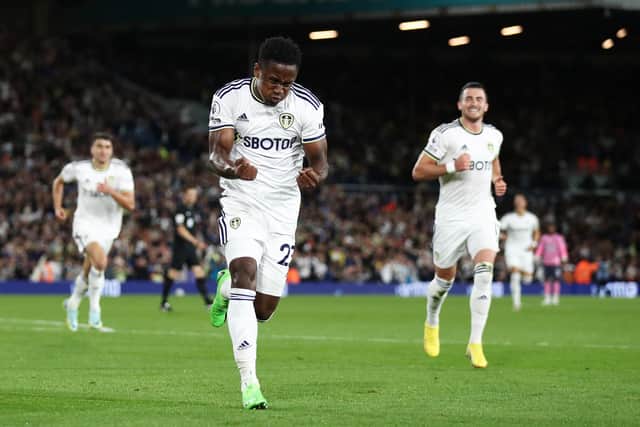 OPTIONS: With Leeds United winger Luis Sinisterra, centre, returning in addition to Whites top scorer Rodrigo. Photo by George Wood/Getty Images.