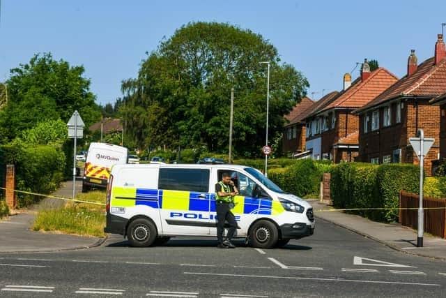 The police cordon in place on Rosgill Drive the day after Mr Foster's death. (pic by National World)