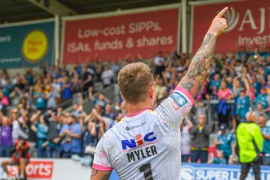 Rhinos reached Old Trafford last year and are 12/1 to go one better this term.
(Picture shows Richie Myler saluting the fans after last week's win at Salford.)