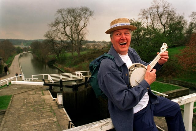 Cookridge's Ken Smith is pictured on the Leeds and Liverpool canal at Apperley Bridge which he was planning on walking for charity. Pictured in April 1997.